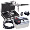 Set Aerograf Profesional pentru Modelare și Pictură, cu Compresor Eficient și Valiză Elegantă, Model HS08-3AC-SKA