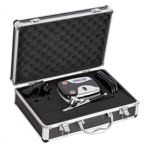 Set Aerograf Profesional pentru Modelare și Pictură, cu Compresor Eficient și Valiză Elegantă, Model HS08-3AC-SKA