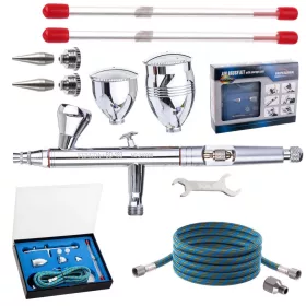   Set Aerograf Profesional Fengda BD-183K cu Duze Interșanjabile și Rezervoare Multiple