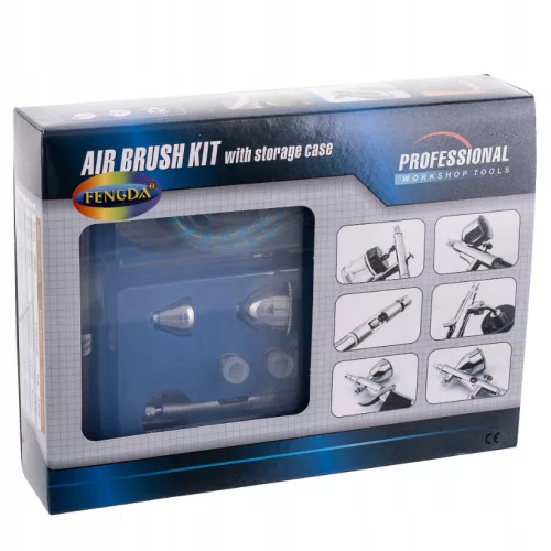 Set Aerograf Profesional Fengda BD-183K cu Duze Interșanjabile și Rezervoare Multiple