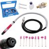 Set Mini Polizor Pneumatic cu Carcasă din Plastic, Viteză 54.000 rotații/minut, Mandrină de 3 mm, Rotake RT-1211K2