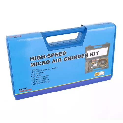 Set Mini Polizor Pneumatic cu Valiză din Plastic Rotake RT-1212K2 (Mandrină de 3 mm)