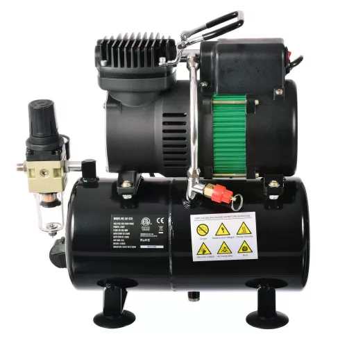 Compresor Airbrush cu 2 Ventilatoare și Rezervor de 3 Litri pentru Funcționare Continuă AS-326