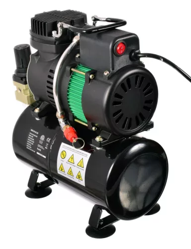 Compresor Airbrush cu 2 Ventilatoare și Rezervor de 3 Litri pentru Funcționare Continuă AS-326