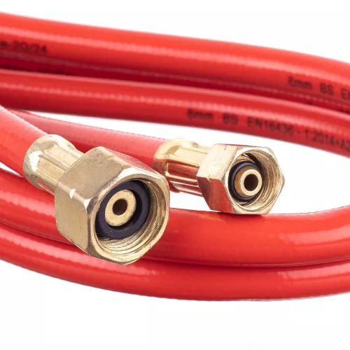 Furtun Conector Propan-Butan, 5 Metri, pentru Butelii de 11 kg, 21,8x1/4 x 3/8, Rezistent la Presiuni de până la 10 Bari