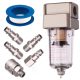 Set de Filtrare și Uscare Aer, Separator de Apă 1/4" cu Accesorii și Bandă PTFE (politetrafluoretilenă)