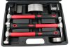 Set Ciocane pentru Prelucrarea Tablei în Geantă de Plastic, 4 Nicovale și 3 Ciocane LT-A1226-2, 26 cm, Mânere din Fibră de Carbon