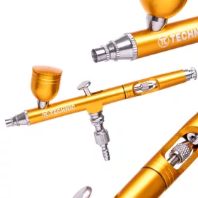  Airbrush Profesional pentru Modelare cu Duza de 0,3 mm B-130 Acțiune Dublă AUR Mini