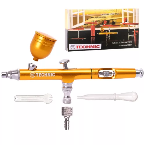 Airbrush Profesional pentru Modelare cu Duza de 0,3 mm B-130 Acțiune Dublă AUR Mini