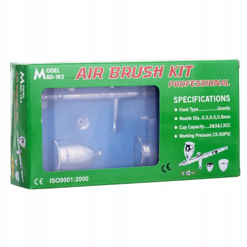 Airbrush Profesional Fengda BD-183 cu Duza de 0,5 mm și 3 Rezervoare