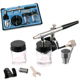   Airbrush Profesional Fengda BD-128 cu Duza de 0,35 mm și Rezervoare Inferioare