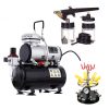 Set Premium Aerograf pentru Modelare cu Pistol, Furtun, Rezervoare, Suport și Compresor