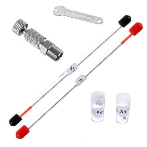 Set Aerograf Profesional Modelare cu 3 Duze și Conector Rapid 0.2, 0.3, 0.5 mm Technic HS-30KT