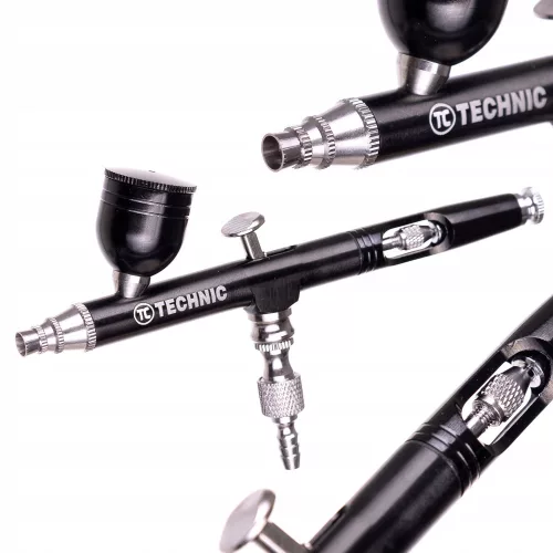 Airbrush Profesional pentru Modelare 0,3 mm TC Technic B-130 Acțiune Dublă Negru Mini