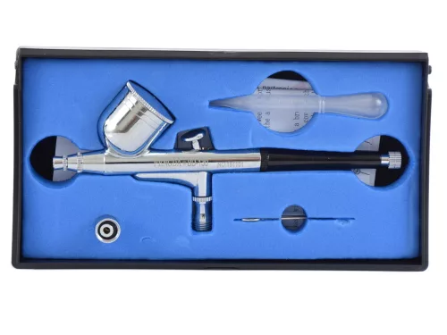 Set Aerograf pentru Modelism cu Compresor TC Technic AS18-3 și Pulverizator Fengda BD-130 0.3 mm
