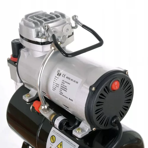 Set Aerograf Profesional cu Compresor, Pulverizator, Furtun, Vopsele și Suport Fengda AS-186 + Fengda BD-130