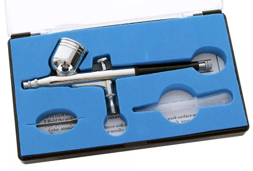 Set Mini Aerograf cu Compresor TC Technic HS08AC-SKF, Furtun și Filtru