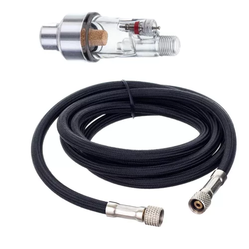 Set Mini Aerograf cu Compresor TC Technic HS08AC-SKF, Furtun și Filtru