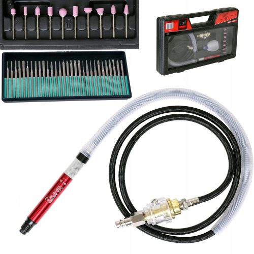 Set Mini Polizor Pneumatic cu 10 Capete de Șlefuire și 30 Capete de Tăiere/Șlefuire cu Diamant Aeropro