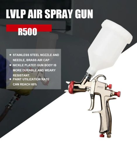 Pistol de Pulverizare Profesional Aeropro R500 LVLP cu Duza de 1,3 mm pentru Compresoare de Dimensiuni Reduse