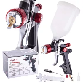   Pistol de Vopsit Profesional cu Duza de 1,7 mm pentru Presiune de 2-2,3 Bar, Capacitate 600 ml - LVLP Tehnic H-901P