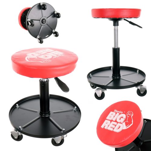 Scaun Atelier Forgó cu Roți cu Rulmenți Big Red TR6100A, Reglabil, Structură din Oțel