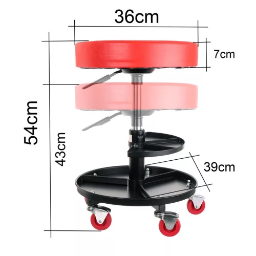 Scaun de Atelier Forgó cu Două Spații de Depozitare și Roți cu Rulmenți Big Red TRH6201J