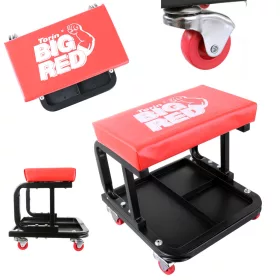   Scaun de Atelier cu Suport pentru Unelte și Roți cu Rulmenți cu Bilă Big Red TR6100A