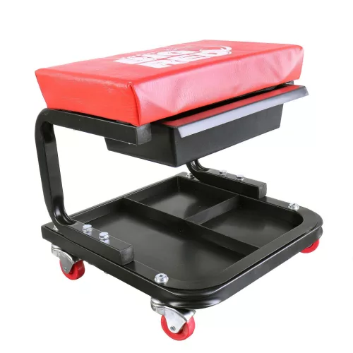 Scaun de Atelier cu Suport pentru Unelte și Sertar, Roți cu Rulmenți Big Red TR6100C