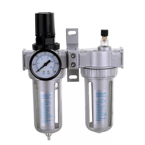 Bloc de Pregătire Aer - Filtru de Aer 40 Microni, Regulator, Lubrificator Pneumatic 1/2" Technic AFRL80