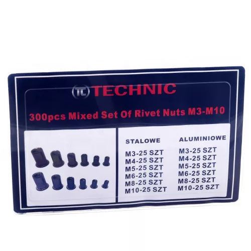 Set de Nituțe 300 bucăți Oțel și Aluminiu M3-M10 DN-F1140