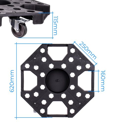 Suport Mobil pentru Roți Auto Technic TC0509KJ, Capacitate Maximă 150 kg, Greutate Cărucior ~4,5 kg, Înălțimea Căruciorului 115 mm, Număr de Roți 4