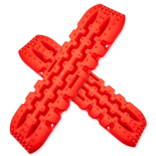 Set 2 Bucăți Capcană de Nisip pentru Off-Road 4x4, Utilizabil în Noroi și Zăpadă, Capacitate 10T, Tehnic TS503, Roșu