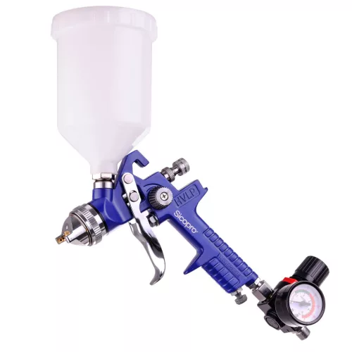 Set Pistol de Vopsit HVLP în Valiză de Plastic cu 2 Pistoale Sicopro PL827-2000P, Furtunuri de 0,8 mm, 1,4 mm și 1,7 mm