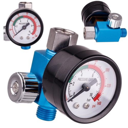 Mini Reductor de Presiune și Regulator pentru Pistoale de Vopsit 1/4" Sicopro Air Verde MF-07