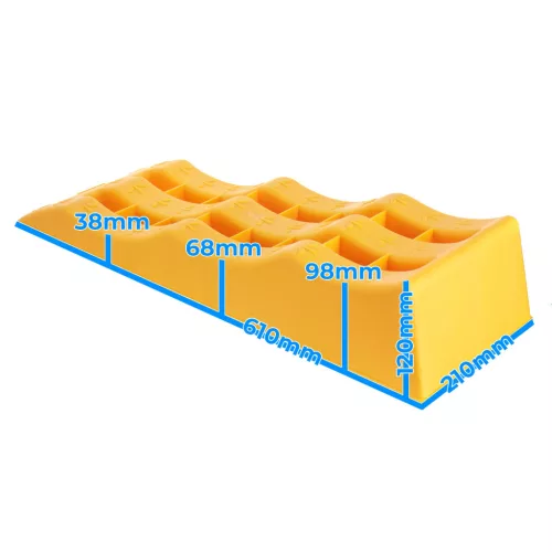 Set rampă de nivelare pentru rulote și autorulote Tc Technic TS571 (1 pereche, capacitate maximă 5 tone pe pereche, înălțime maximă 120 mm)