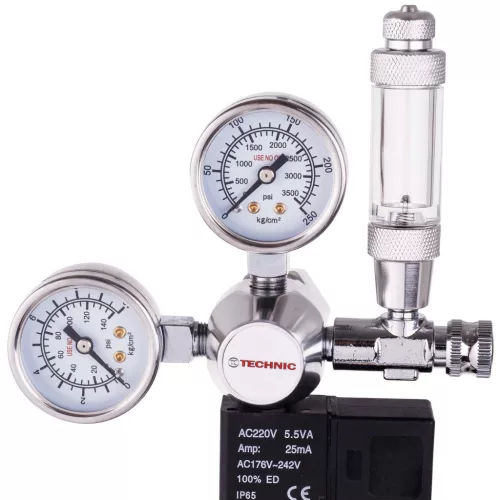 Reductor Dioxid de Carbon cu Supapă Magnetică și Contor de Bule pentru Acvarii (230V) TC Technic TC-T-BBL