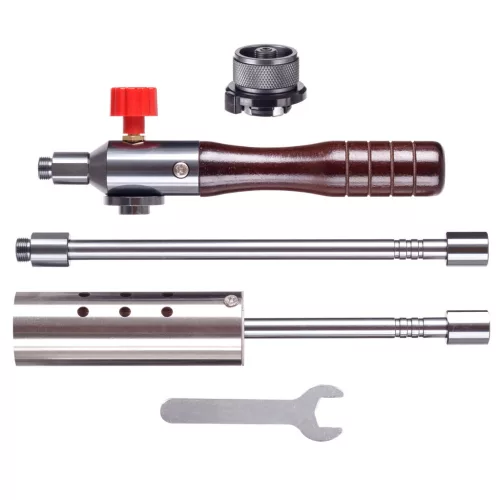 Set arzător gaz cu 3 piese în husă de pânză, cu conector 7/16" și adaptor baionetă TC Technic UP309