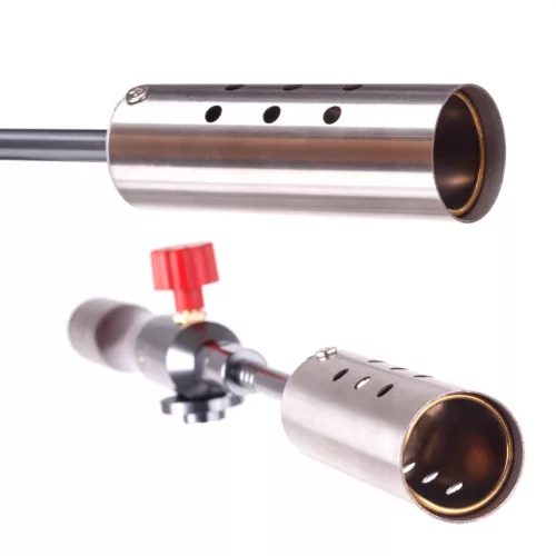 Set arzător gaz cu 3 piese în husă de pânză, cu conector 7/16" și adaptor baionetă TC Technic UP309
