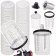 Set de Pahare 50 Bucăți pentru Amestec Vopsea cu Sistem PPS FPS 800 ml 125 µm cu Adaptor