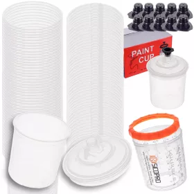   Set de 50 de Pahare de Amestec de Vopsea de Unică Folosință, Sistem Sistemul de Preparare a Vopselelor cu Filtru (650 ml)