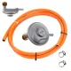 Reductor de Presiune pentru Sticle de Gaz Propan-Butan cu Conexiune Scurtă Filetată de 3/8", Furtun de Gaz de 2 Metri