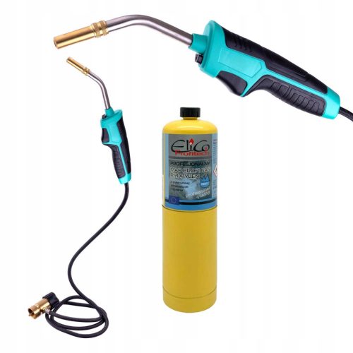 Arzător Turbo MAPP Propan cu Tub de 120 cm și Cartuș de Gaz EliCo Profitech MAPP 400g