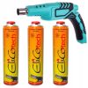 Lampă de Lipit cu Gaz Propan-Butan cu Aprindere Piezo + 3 Cartușe Gaz EliCo 600 ml TC Technic PV888SP-360-3X