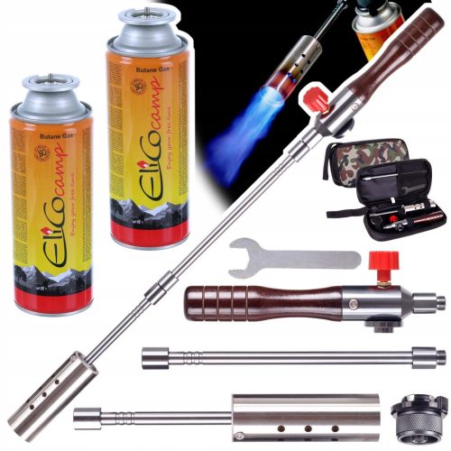 Găzduitor Gaz Detașabil cu Mâner din Lemn și Husă din Material Textil + 2 Cartușe Gaz EliCo 220g TC Technic UP309-2_60220