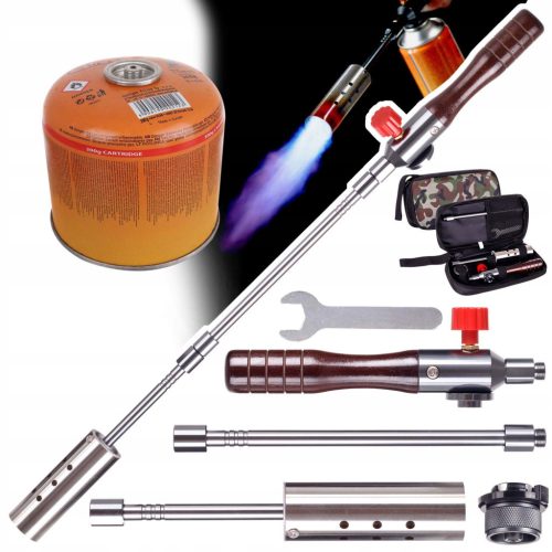 Arzător Gaz Demontabil cu Mâner din Lemn și Husă Textilă + 1 Cartuș Gaz EliCo 300g 7/16" TC Technic UP309-1_65300