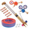 Set complet arzător cu gaz și accesorii - 450 mm, propan-oxigen sau acetilen-oxigen, cu 5 m furtun dublu și reductoare