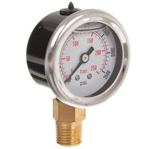 Manometru 1/4" pentru Presiune 250 Bar, Diametru 40mm, Conexiune Inferioară