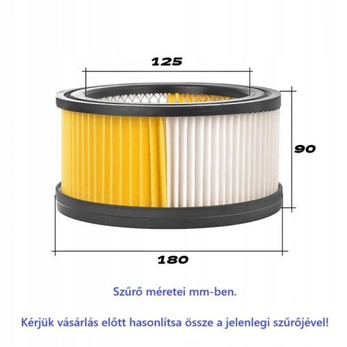 THU-TR-076 - Filtru de Înlocuire Compatibil pentru Aspiratoare Karcher, Utilizare Uscată și Umedă, Nivel de Filtrare Ridicat