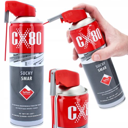 Lubrifiant Teflonat PTFE CX-80 Uscat, 500 ml Duo Spray - Protecție Maximă Împotriva Frecării Excesive